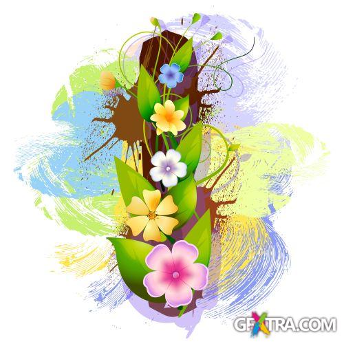 Alphabet Created by Flowers & Leaves 26xEPS Alphabet Created by Flowers & Leaves 26xEPS