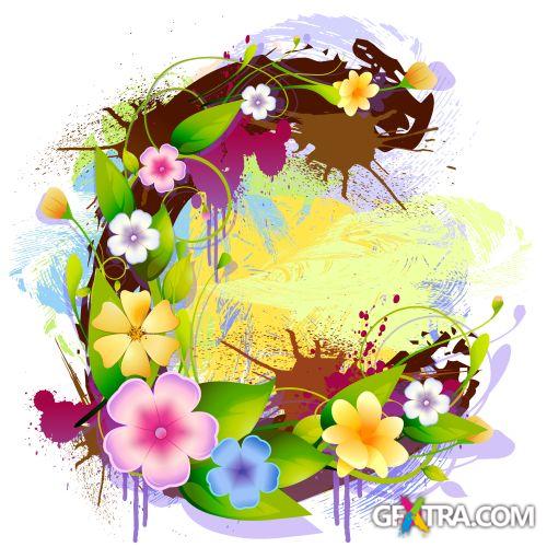 Alphabet Created by Flowers & Leaves 26xEPS Alphabet Created by Flowers & Leaves 26xEPS