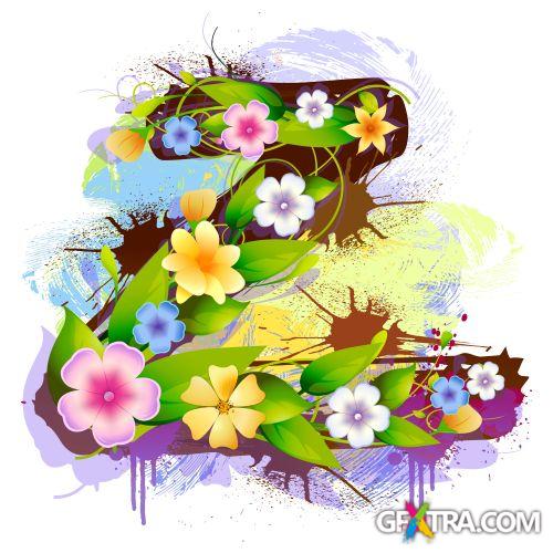 Alphabet Created by Flowers & Leaves 26xEPS Alphabet Created by Flowers & Leaves 26xEPS