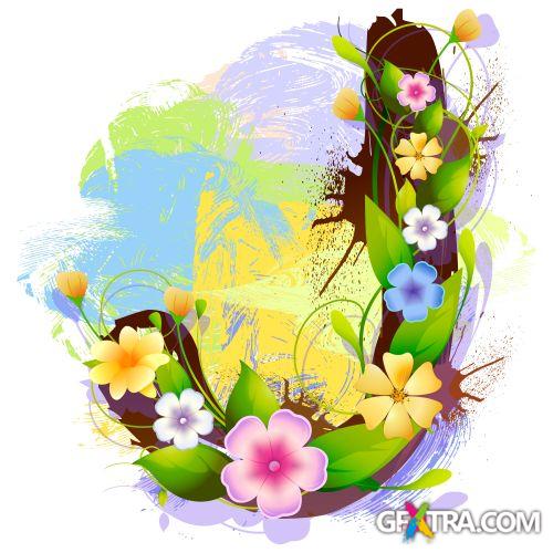 Alphabet Created by Flowers & Leaves 26xEPS Alphabet Created by Flowers & Leaves 26xEPS