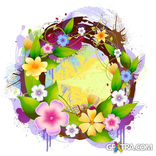 Alphabet Created by Flowers & Leaves 26xEPS Alphabet Created by Flowers & Leaves 26xEPS