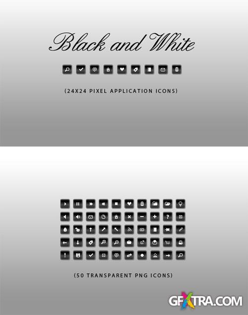 WeGraphics - 50 Black and White Application Icons