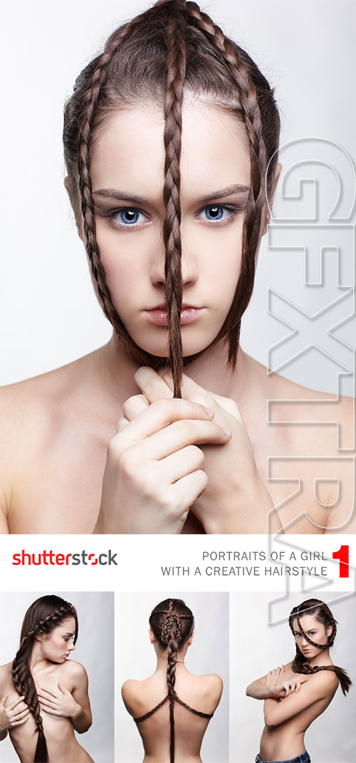 Portraits of a Girl with a Creative Hairstyle #1, 18xJPG