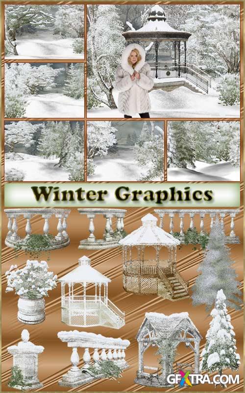 Winter backgrounds and clipart