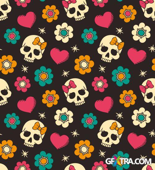 Skull Pattern Collection I, 43xEPS