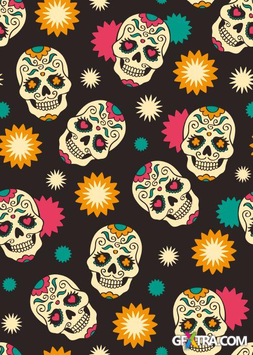 Skull Pattern Collection I, 43xEPS