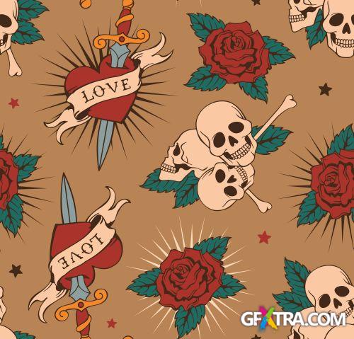 Skull Pattern Collection I, 43xEPS