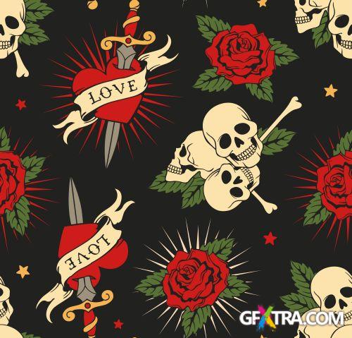 Skull Pattern Collection I, 43xEPS