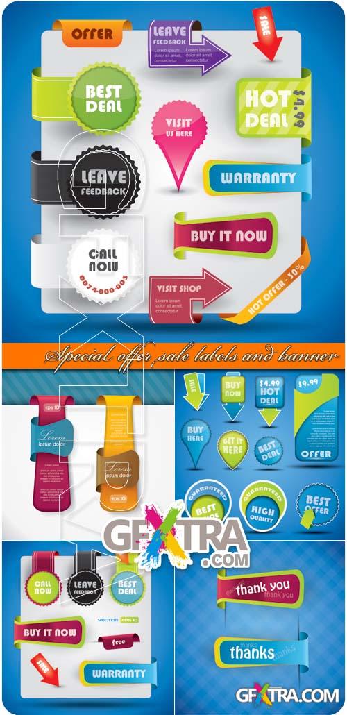 Special offer sale labels and banner stickers vector