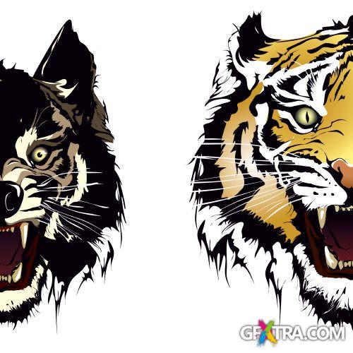 Animals Faces Bundle 103xEPS