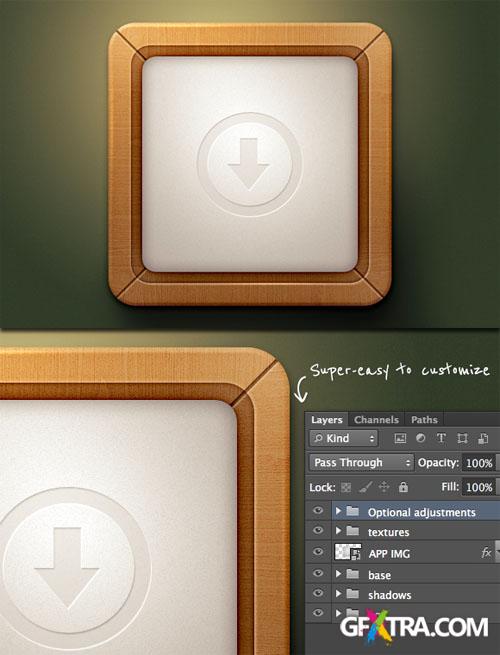 WeGraphics - Wooden Style App Icon Template