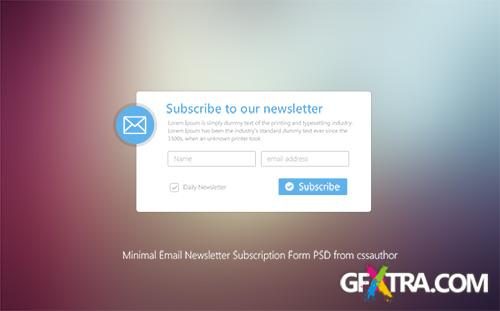 Minimal Email Newsletter Subscription Form PSD