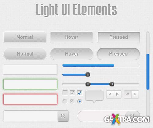 Light UI PSD Elements