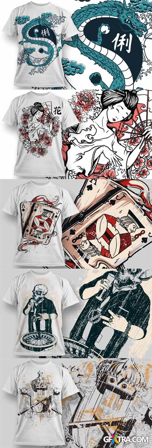 T-Shirt Design Illustration Set 4