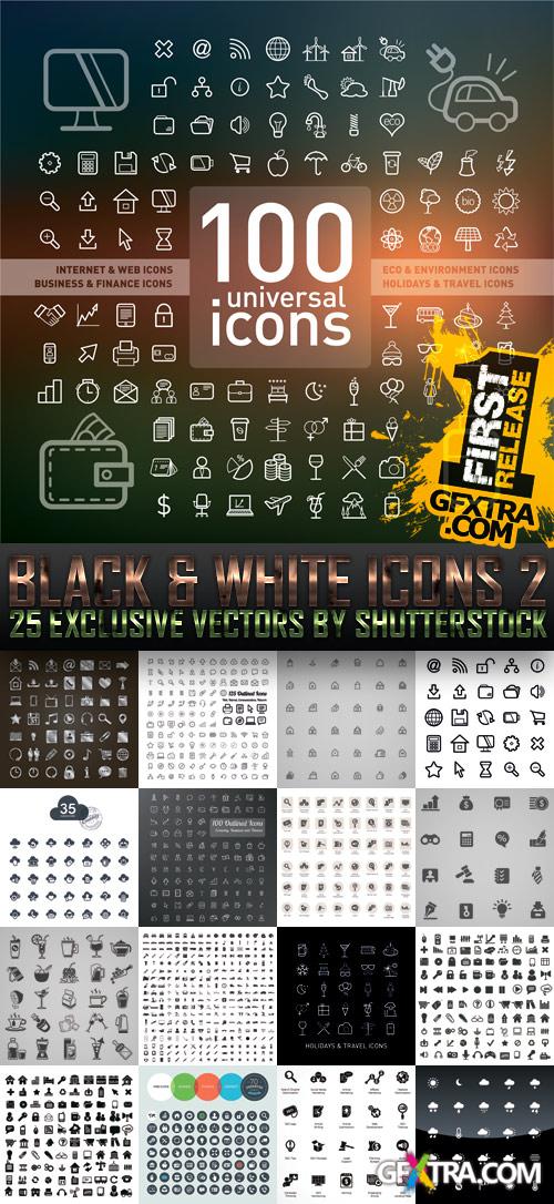 Amazing SS - Black &amp; White Icons 2, 25xEPS