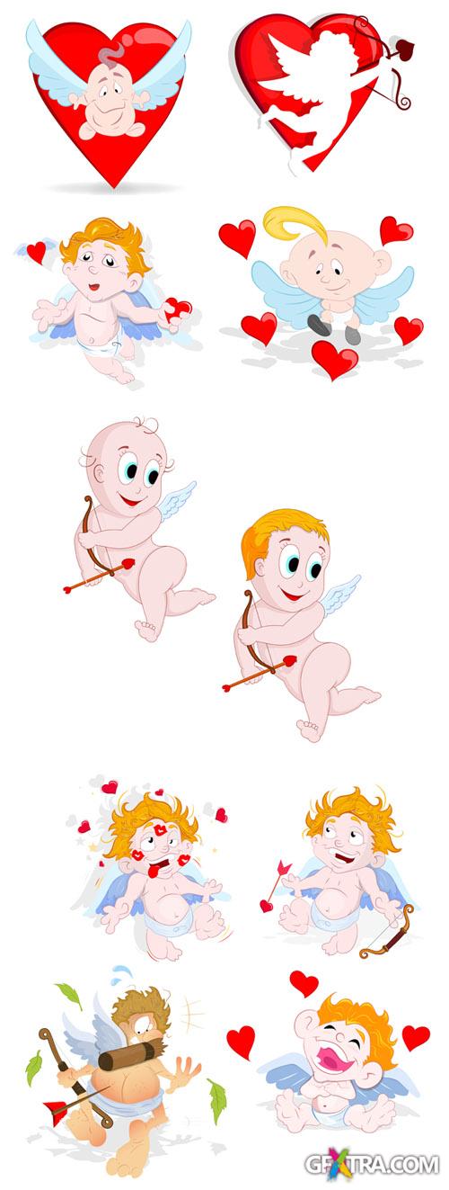 Vector Valentine Cupids