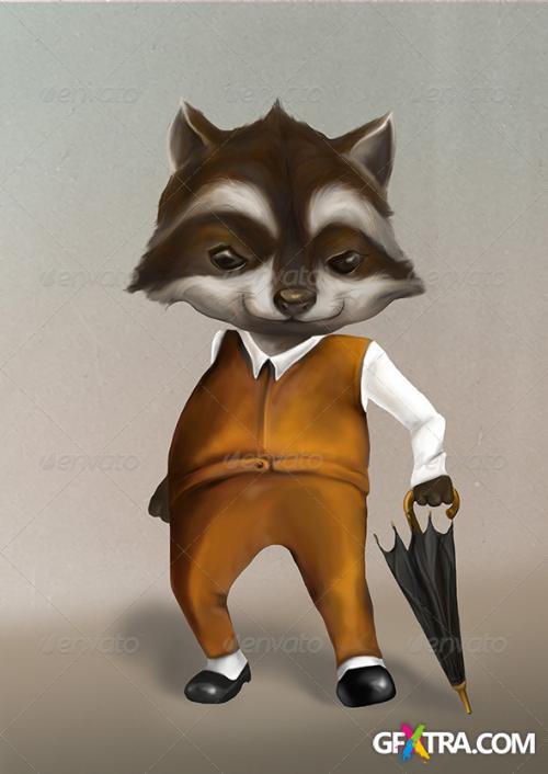 GraphicRiver - Raccoon Dressed Up