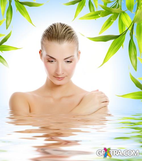 Beautiful Young Woman with Water 25xJPG