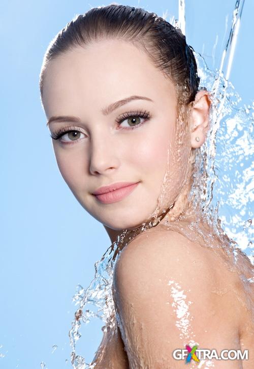 Beautiful Young Woman with Water 25xJPG