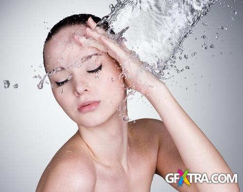 Beautiful Young Woman with Water 25xJPG