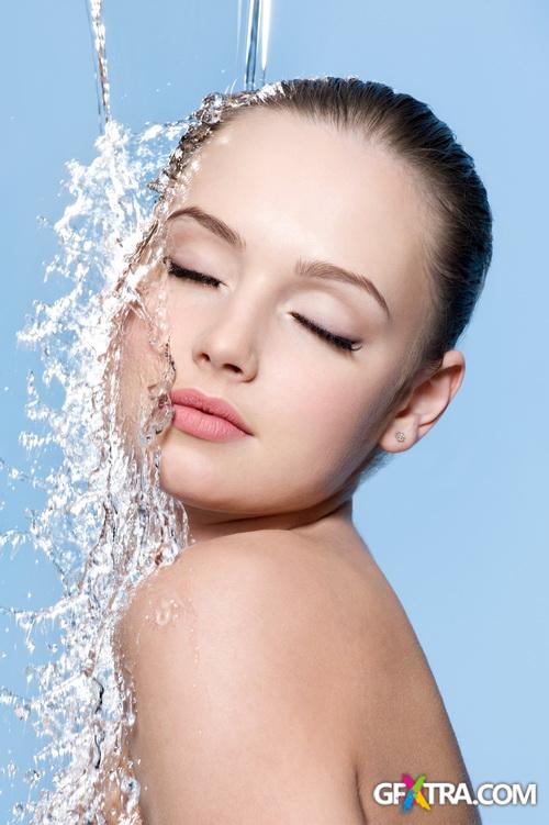 Beautiful Young Woman with Water 25xJPG