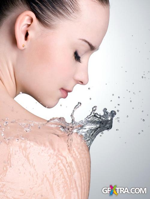 Beautiful Young Woman with Water 25xJPG