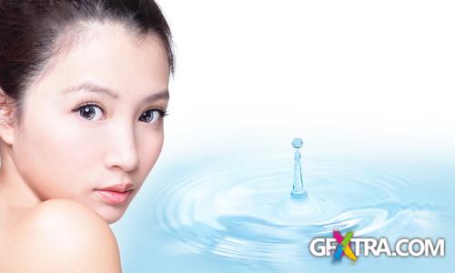 Beautiful Young Woman with Water 25xJPG