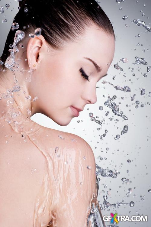Beautiful Young Woman with Water 25xJPG
