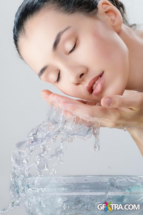 Beautiful Young Woman with Water 25xJPG