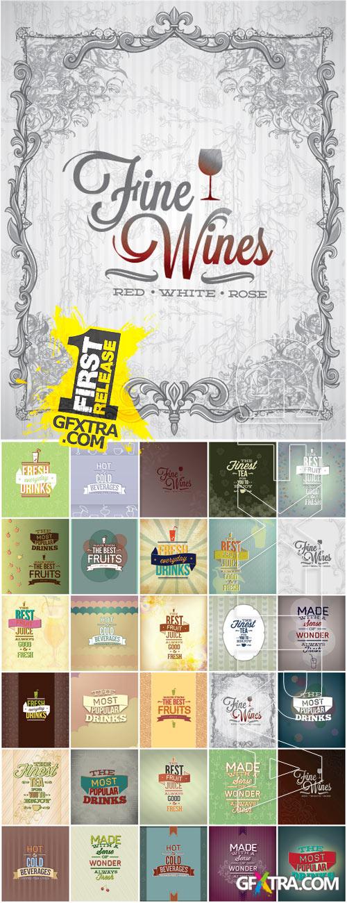 Drinks Promotion Vectors Set - 30xEPS Drinks Promotion Vectors Set - 30xEPS