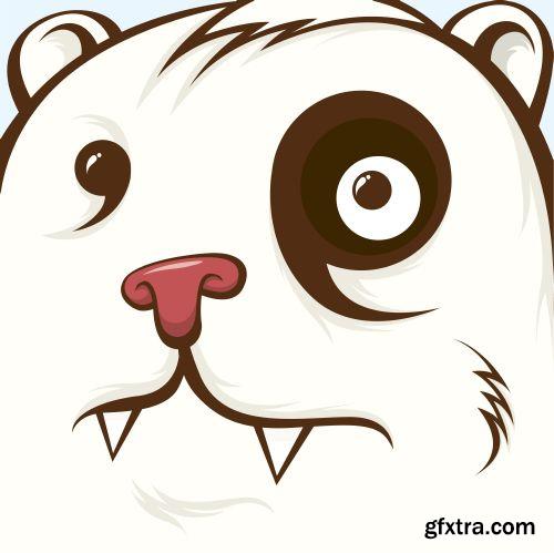 Fascinating Monsters Faces 18xEPS