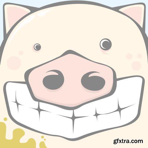 Fascinating Monsters Faces 18xEPS