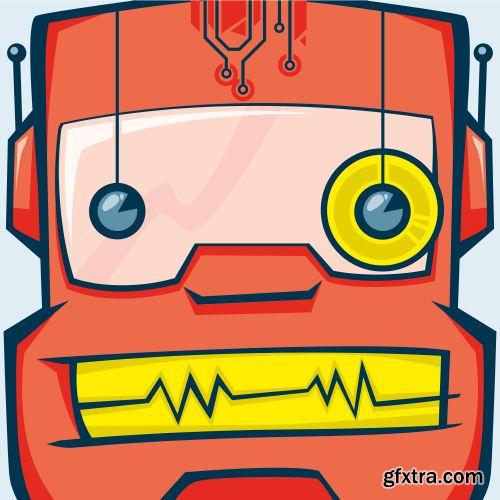 Fascinating Monsters Faces 18xEPS