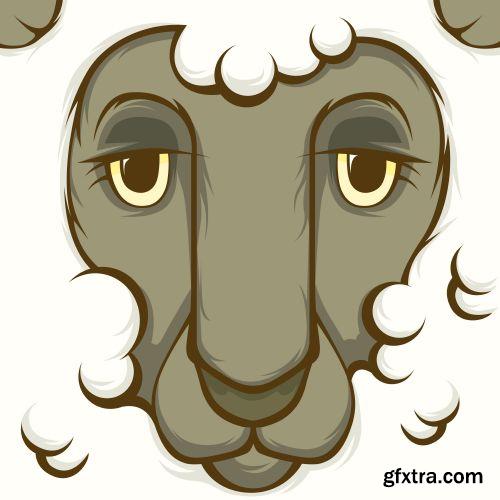 Fascinating Monsters Faces 18xEPS