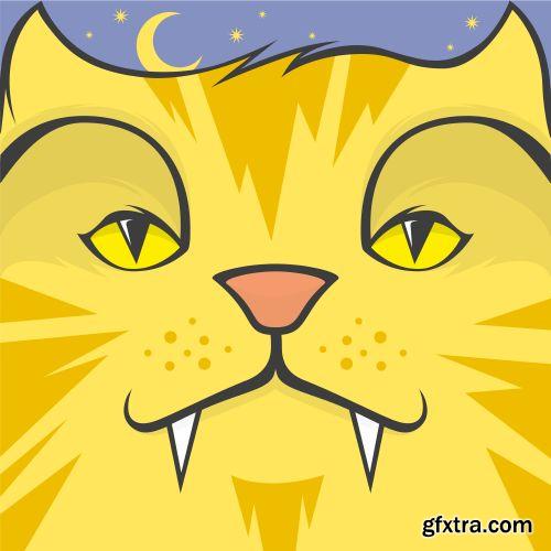 Fascinating Monsters Faces 18xEPS