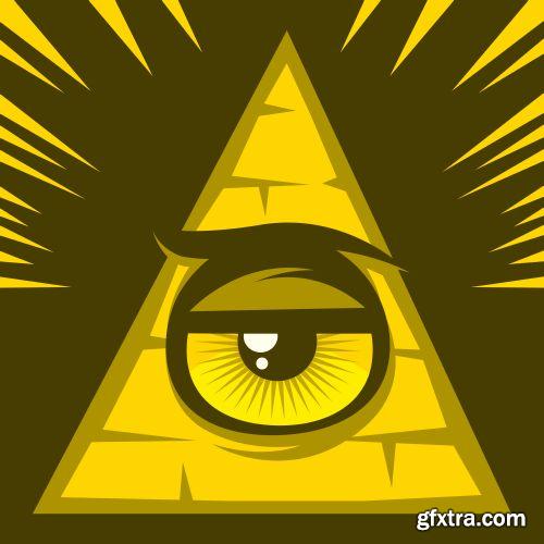 Fascinating Monsters Faces 18xEPS