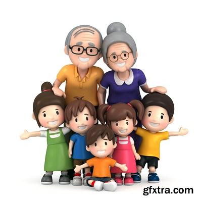 Happy Family 3D - 25x JPEGs