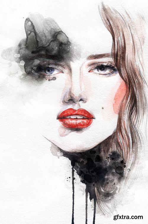 Woman Fashion Illustrations 25xJPG