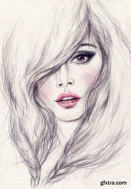 Woman Fashion Illustrations 25xJPG
