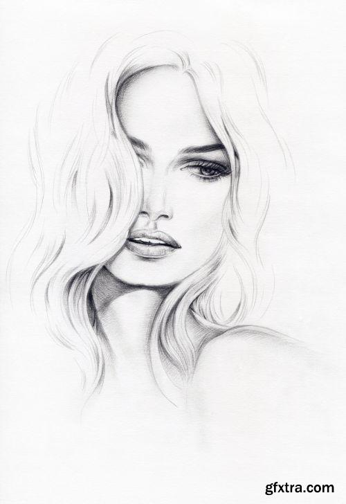 Woman Fashion Illustrations 25xJPG