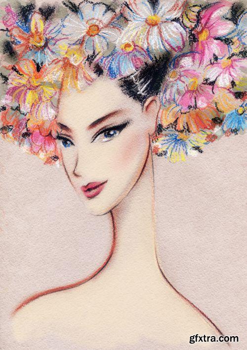 Woman Fashion Illustrations 25xJPG