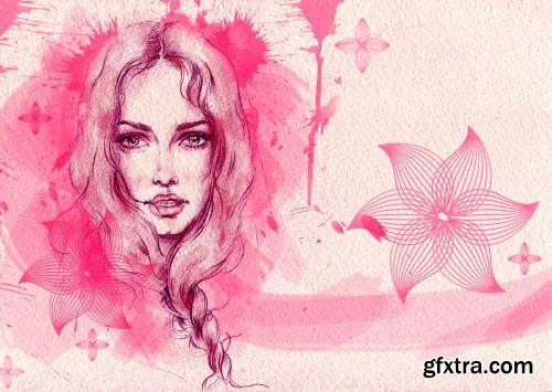 Woman Fashion Illustrations 25xJPG