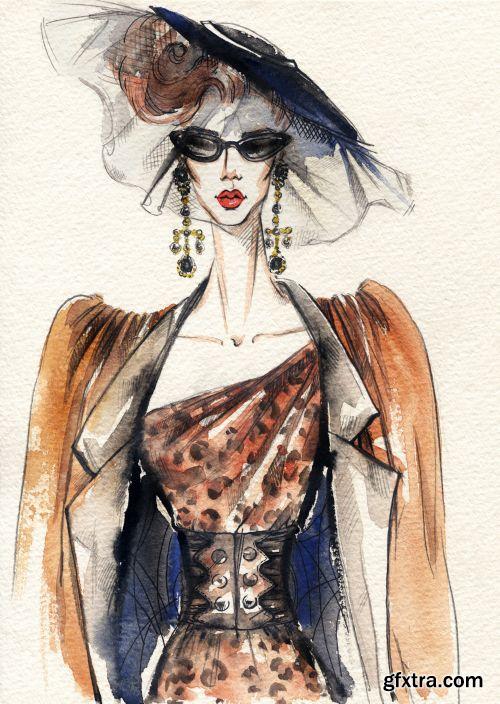 Woman Fashion Illustrations 25xJPG