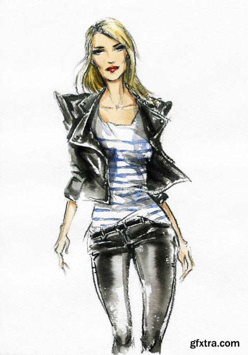 Woman Fashion Illustrations 25xJPG
