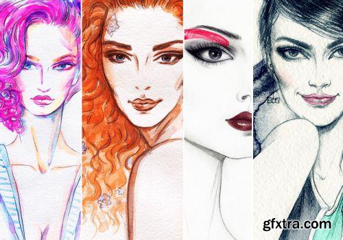 Woman Fashion Illustrations 25xJPG