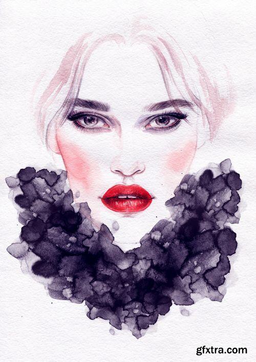 Woman Fashion Illustrations 25xJPG
