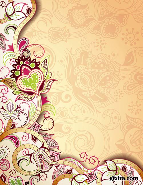 Floral Abstract Background - 25x EPS