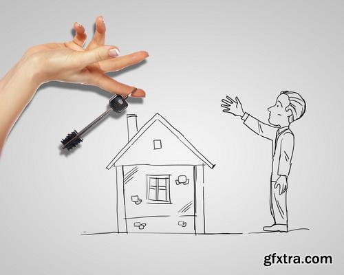 Real Estate Agent with House Model & Keys 30xJPG Real Estate Agent with House Model & Keys 30xJPG