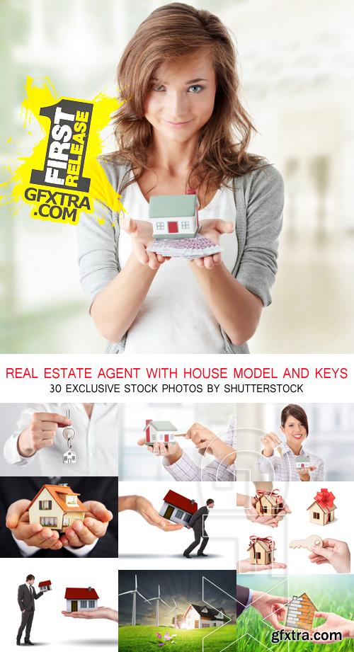 Amazing SS - Real estate agent with house model and keys, 30xJPGs Amazing SS - Real estate agent with house model and keys, 30xJPGs