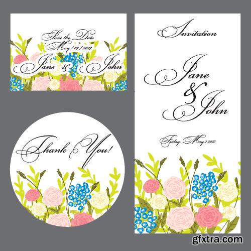 Wedding Card Floral Templates 25xEPS